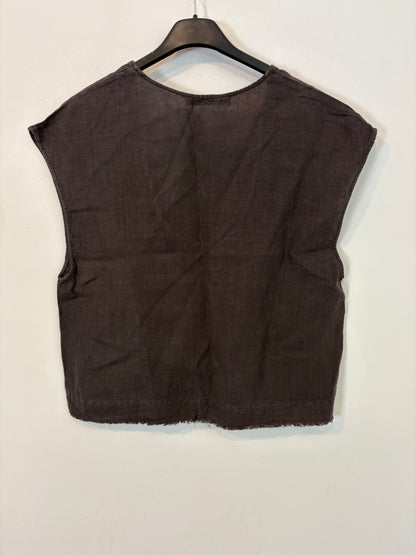 ZARA. Top gris lino. T XS