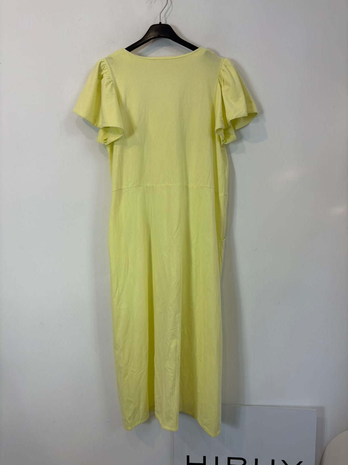KOTIDIANO. Vestido algodón abotonado flúor