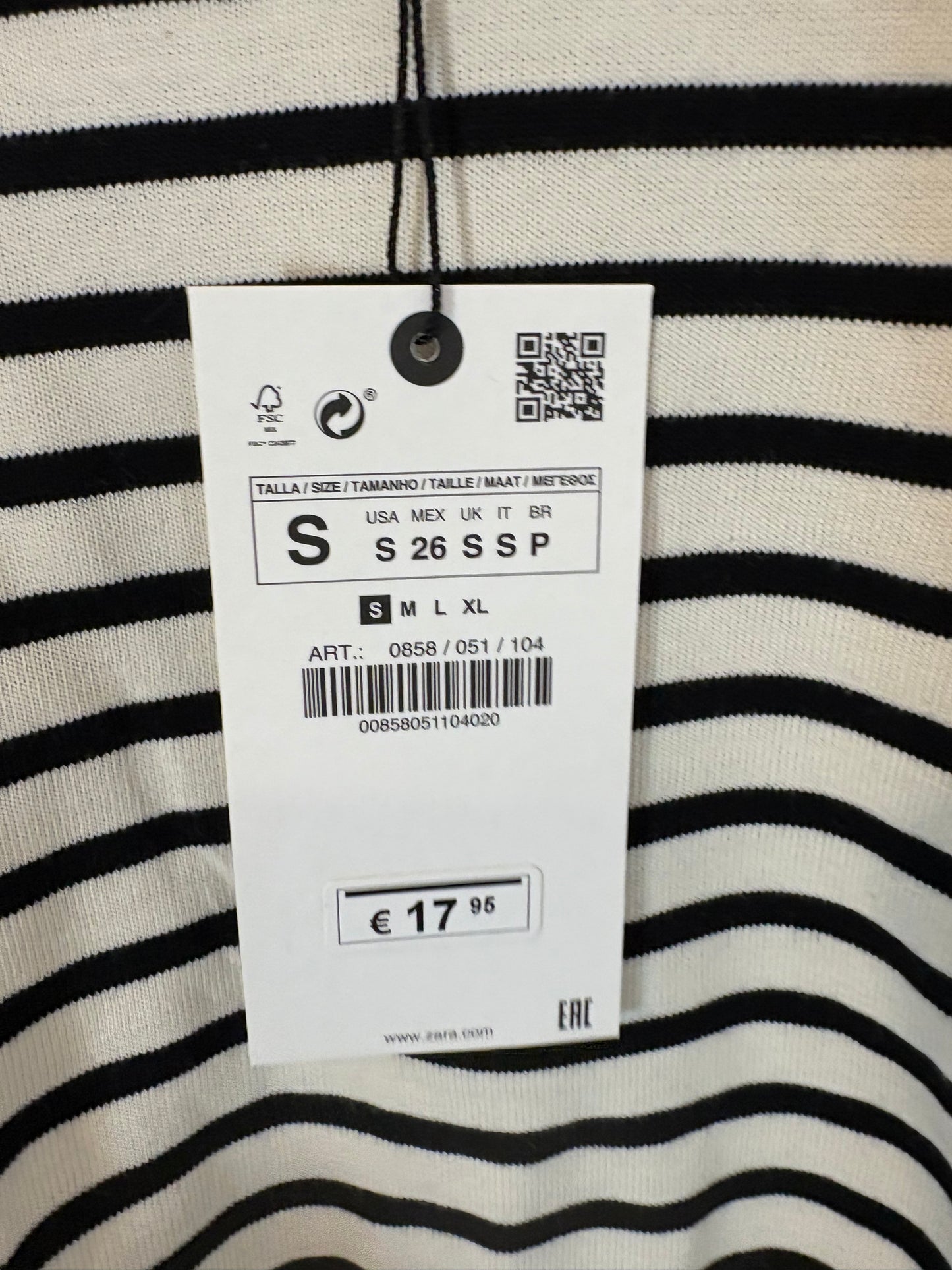 ZARA. Sudadera beige fina rayas . T S