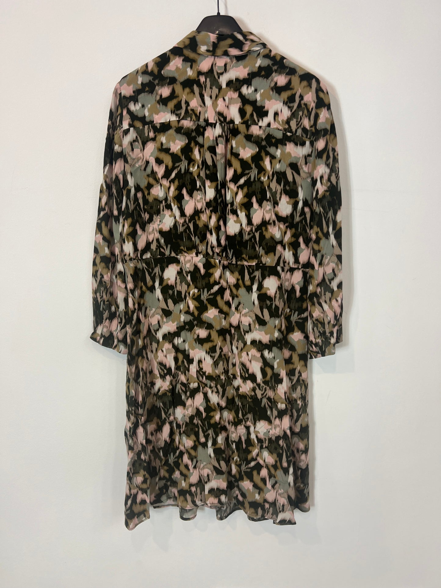 MANGO. Vestido camisero estampado. T M