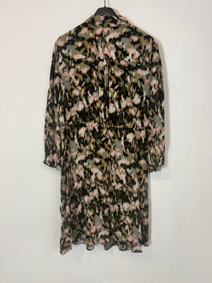 MANGO. Vestido camisero estampado. T M