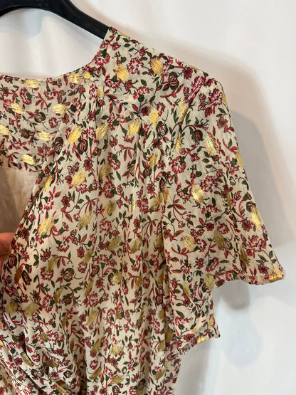 OTHERS. Long floral dress with gold details. TS