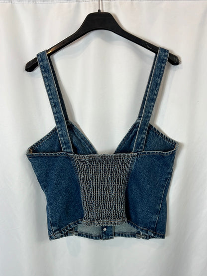ZARA. Top denim abotonado T.m