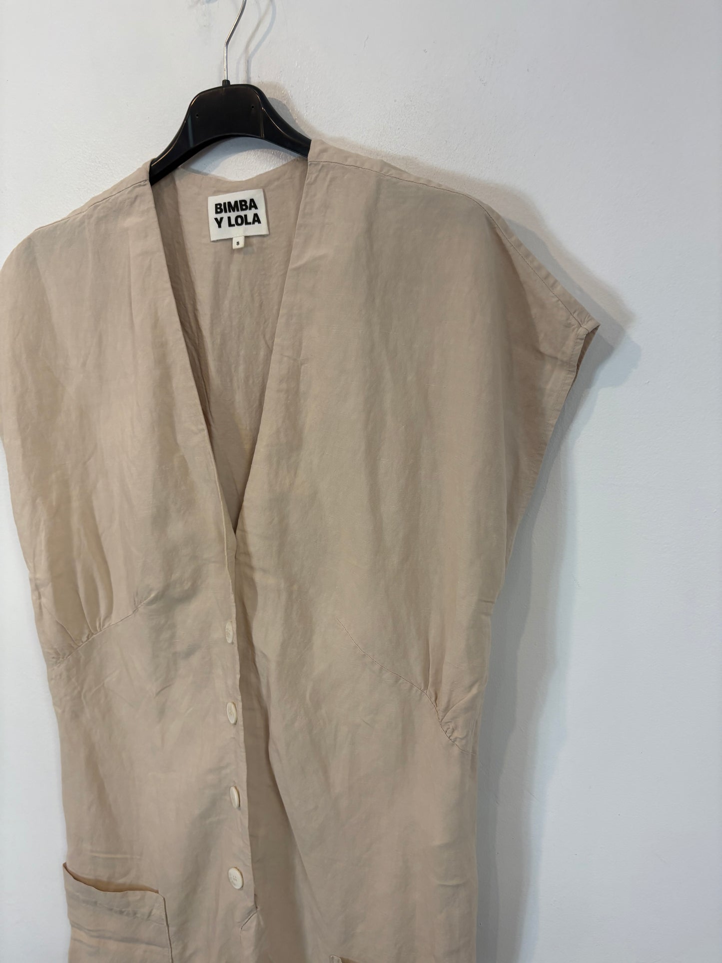 BIMBA Y LOLA. Beige linen jumpsuit. TS