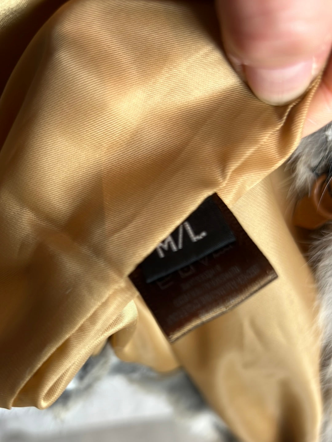 YU.YU. Natural fur coat with beaded back. TM/L