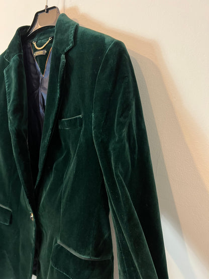 MASSIMO DUTTI. Green velvet blazer. Size 40