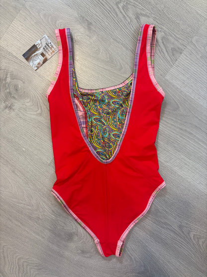 OTRAS. Bañador reversible rojos. T S