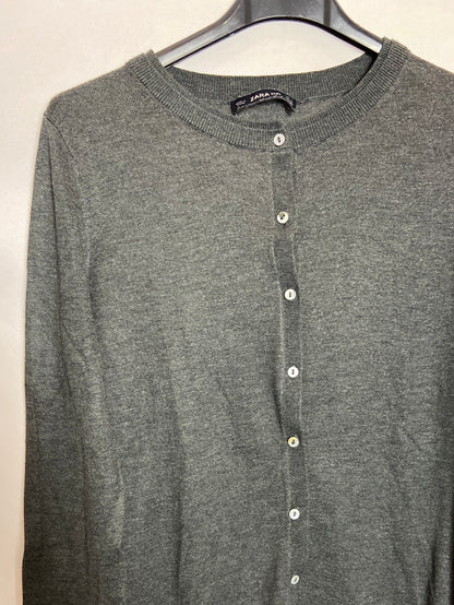 ZARA. Cárdigan punto gris. T.s