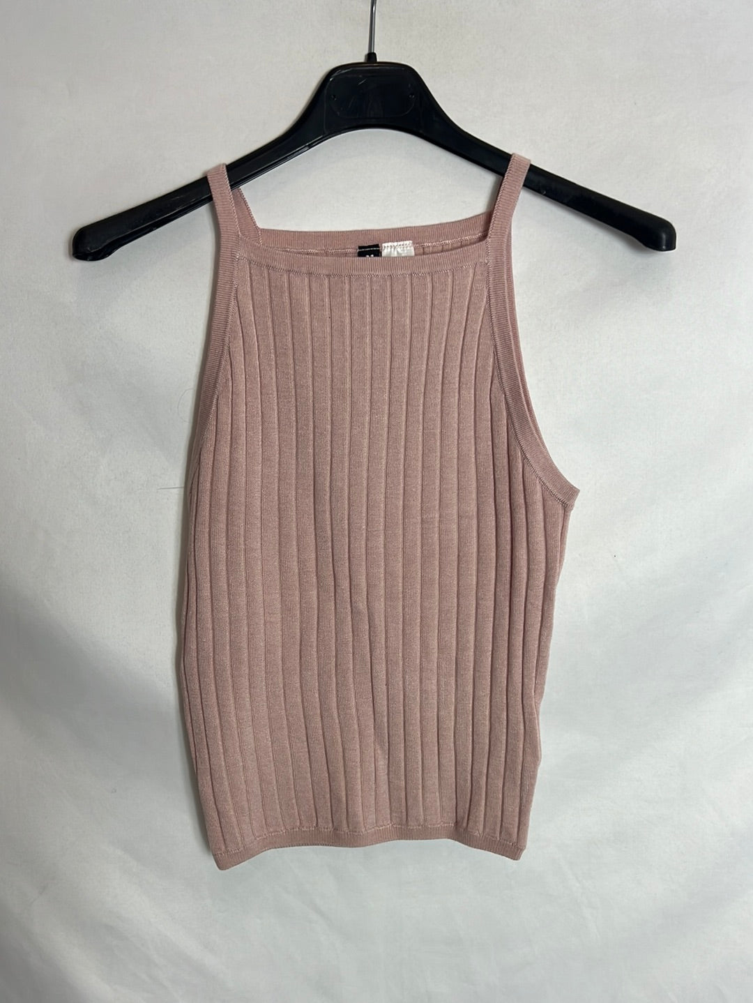 H&M. Top rosa canalé T.xs