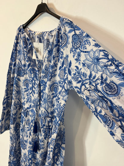 BUGANVILIA. Long dress with blue flowers TL