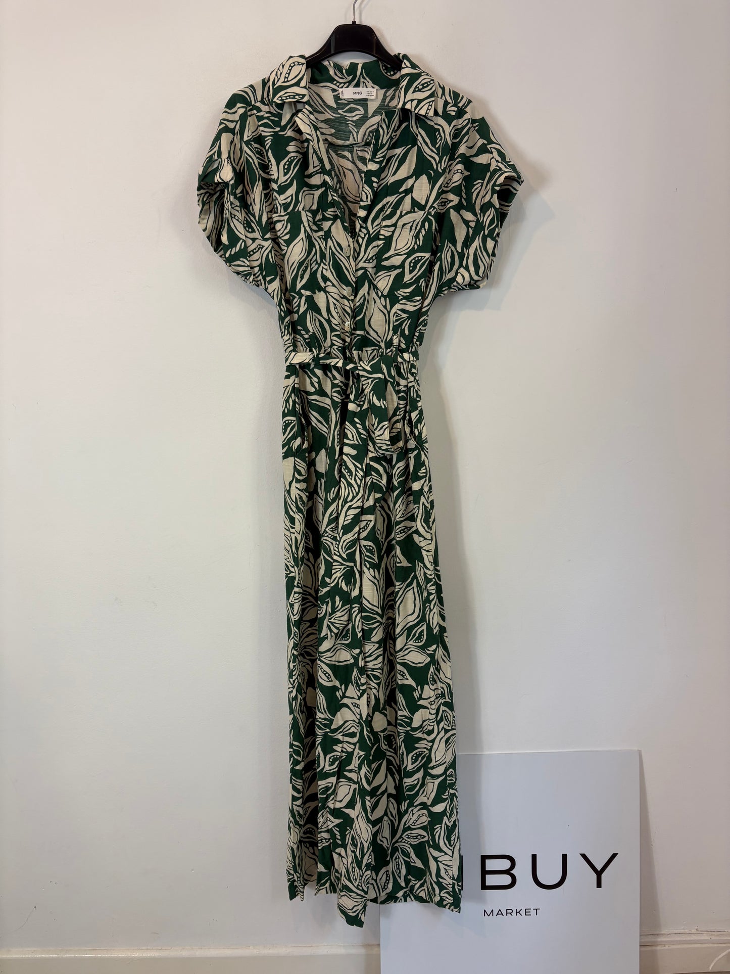 MANGO. Green printed long jumpsuit. TS