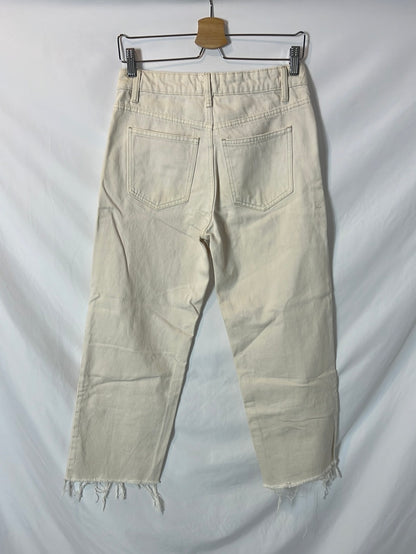 ZARA. Light straight denim with seam detail. Size 34