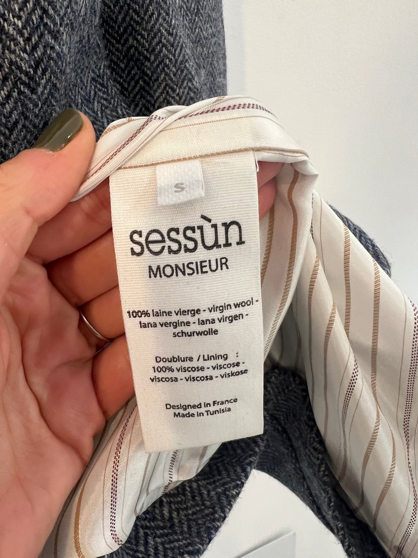 SESSÚN. Blue wool blazer. TS