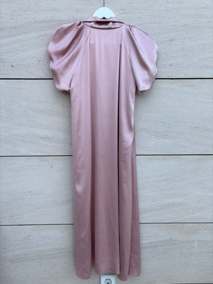 STYLAND. Vestido largo rosa satinado