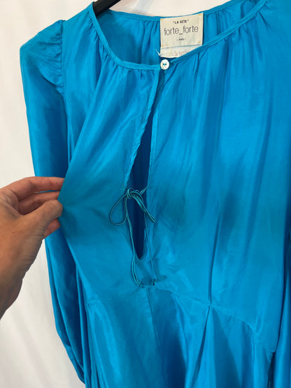 FORTE FORTE. Long turquoise silk dress. Size 0 (XS/S)