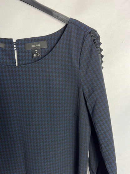 MAISON SCOTCH. Vestido corto pata de gallo T 1(S)