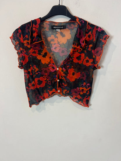 URBAN OUTFITTERS. Top flores semitransparente. T M
