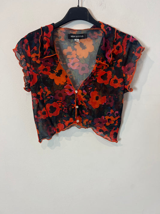 URBAN OUTFITTERS. Top flores semitransparente. T M