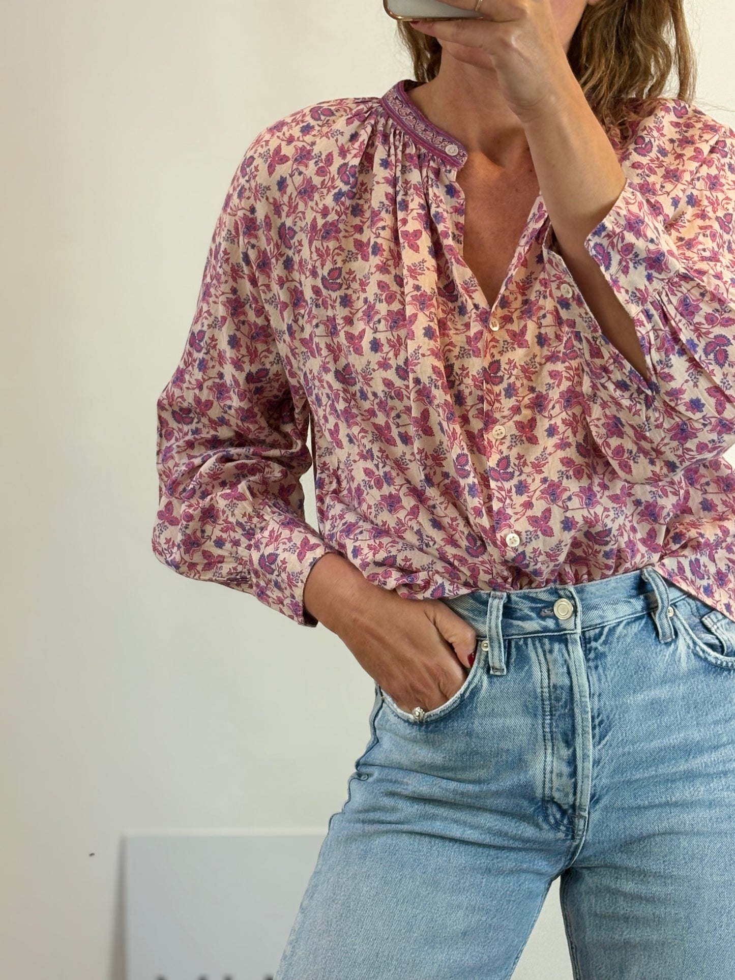 PETITE MENDIGOTE. Conjunto falda larga y blusa estampadas