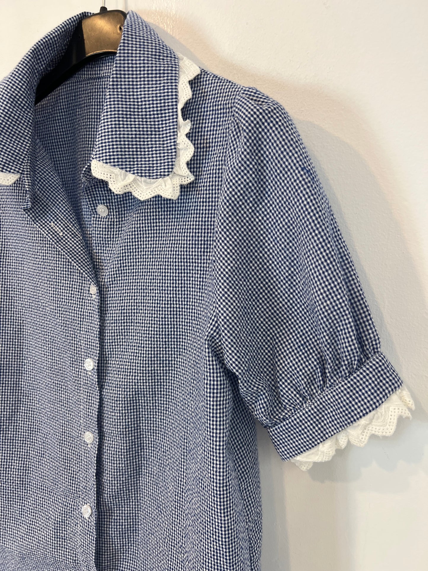 OTHERS. Crochet gingham blouse Yours