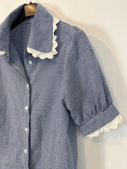 OTHERS. Crochet gingham blouse Yours