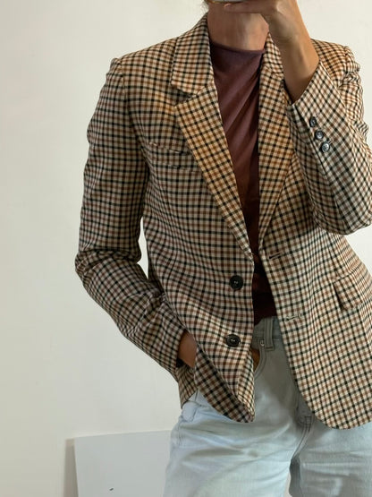 ZARA. Blazer cuadros fluida