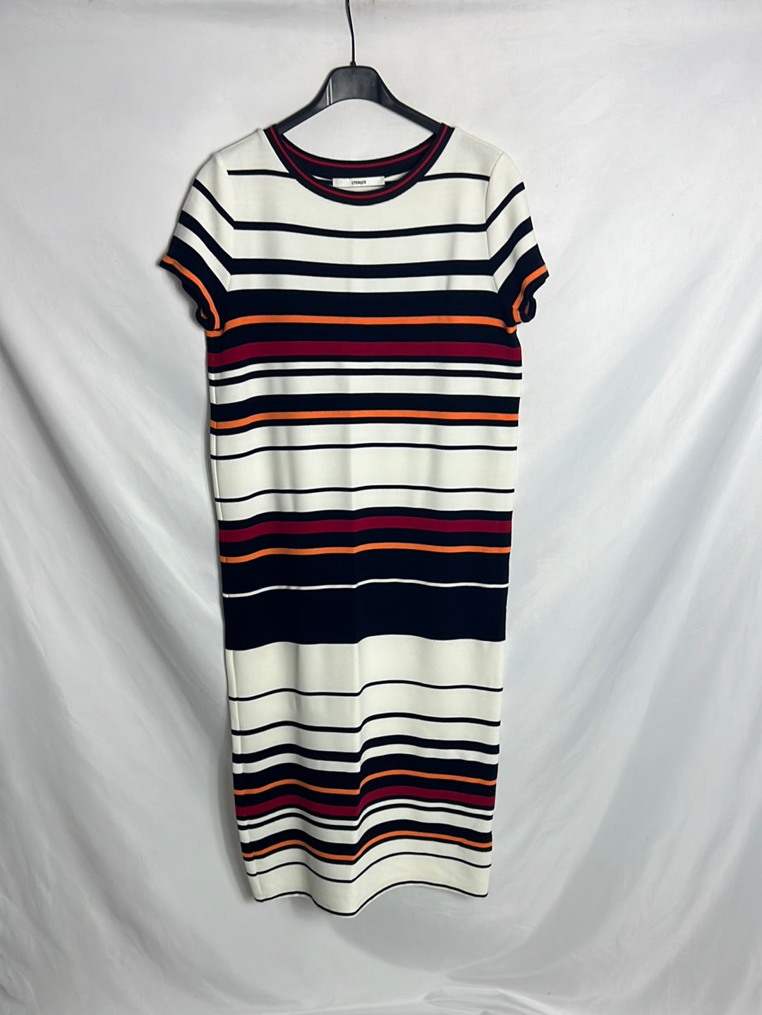 UTERQÜE. Vestido midi rayas. T S
