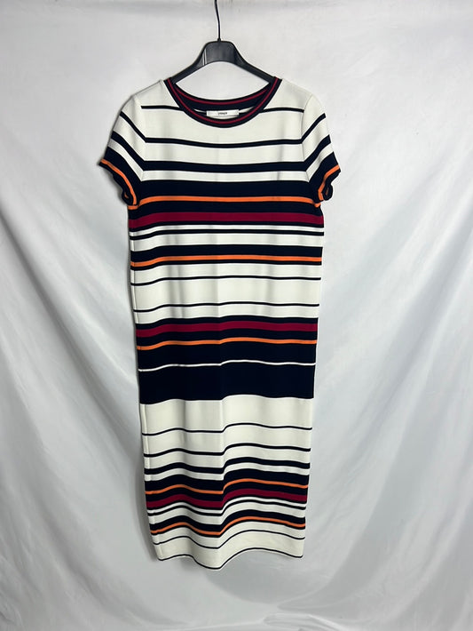 UTERQÜE. Vestido midi rayas. T S