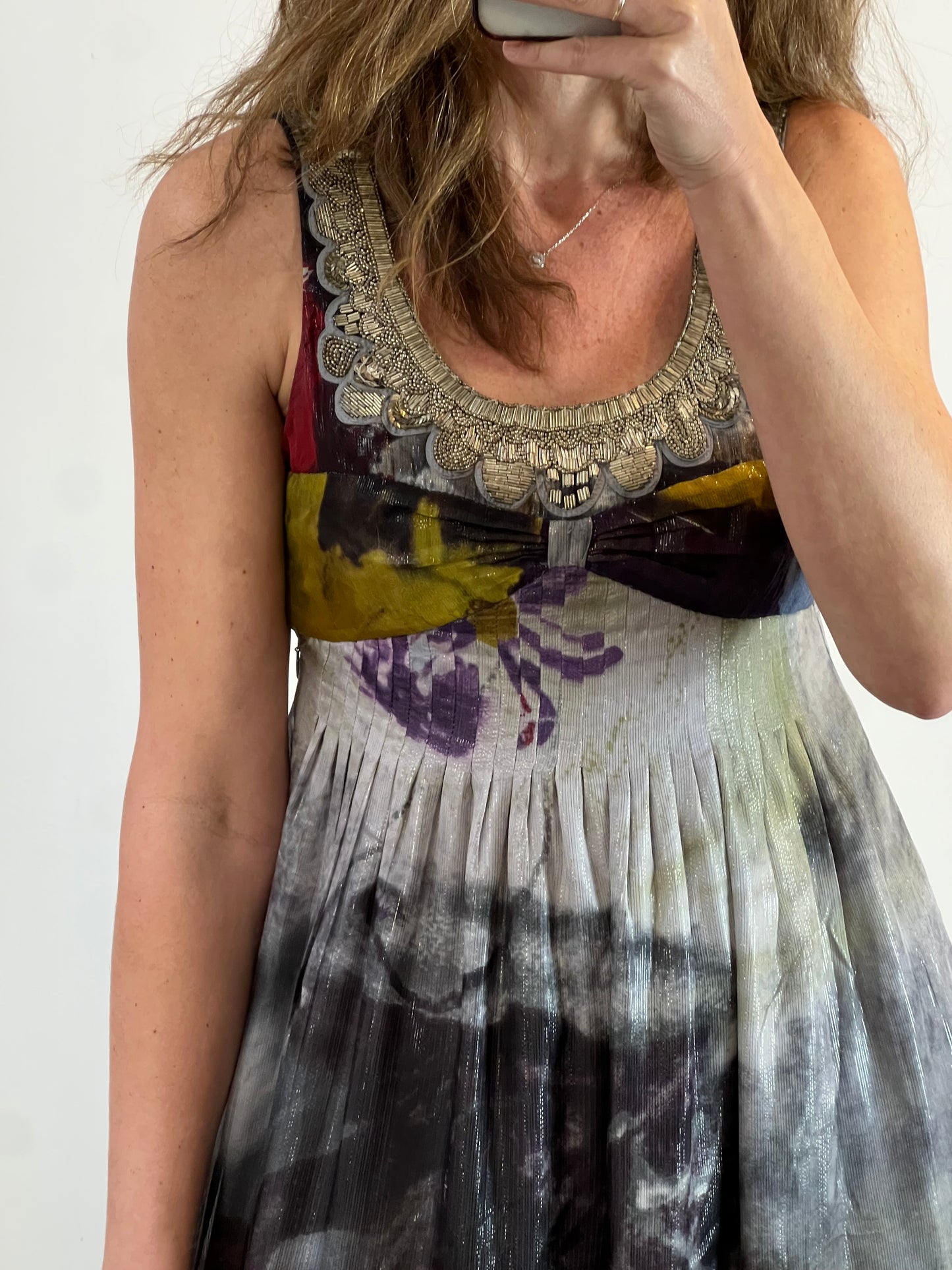 INTROPIA. Vestido largo abalorios. T 38