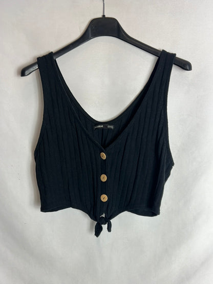 PULL&BEAR . Crop top canale botones. T M
