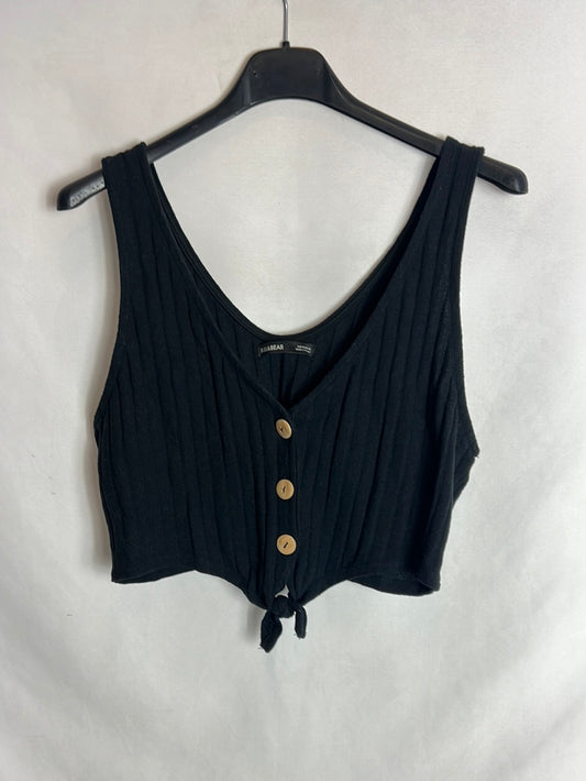 PULL&BEAR . Crop top canale botones. T M