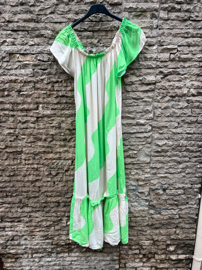 OTRAS. Vestido midi cuello elástico. T S