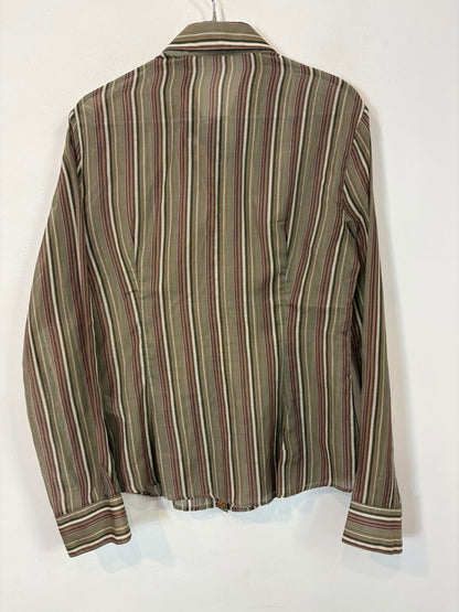 MASSIMO DUTTI. Blusa rayas con seda
