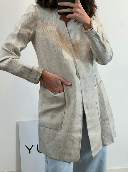 ZARA. Blazer beige textura T.s