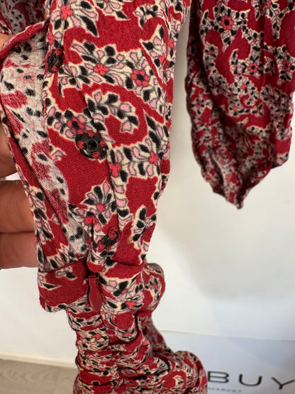 BA&SH. Vestido estampado fruncidos