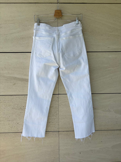 ZARA. Denim blanco semi elástico
