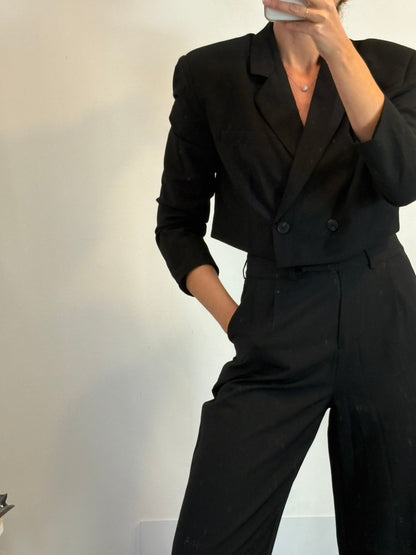 WILD PONY. Conjunto blazer y pantalón pinzas negro