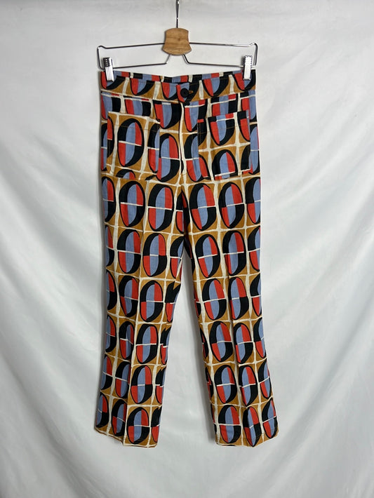 ZARA. Retro printed linen trousers. TS
