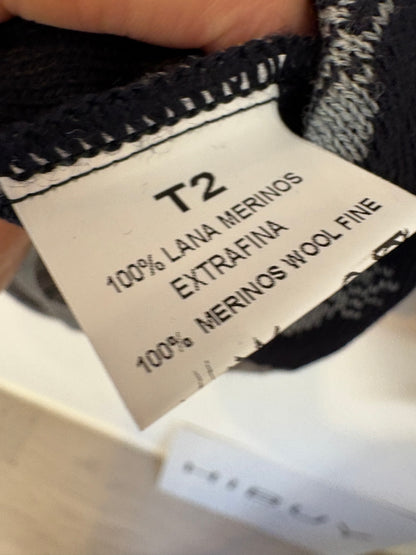 EMES. Jersey gris merino estampado
