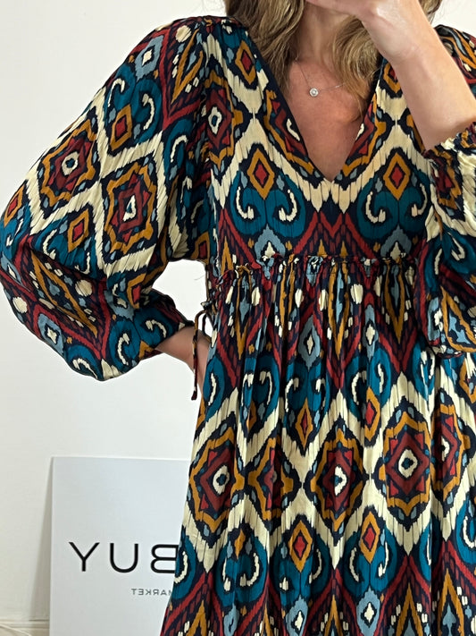 SÉZANE. Vestido largo estampado colores. T 36