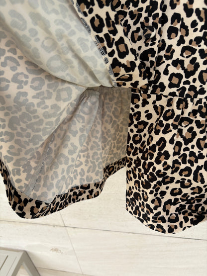 BIMANI. Animal print lantern sleeve top. T.S.