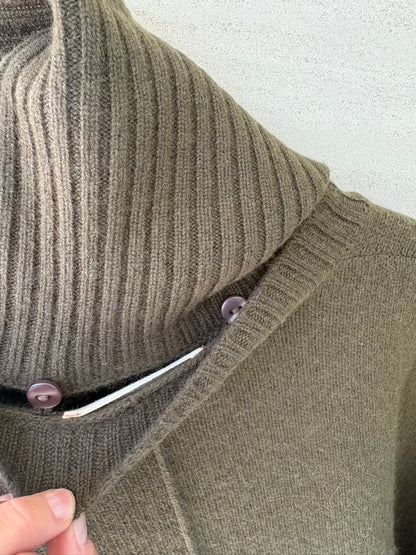 ABSOLUT CASHMERE. Jersey verde cuello extraible cashmere