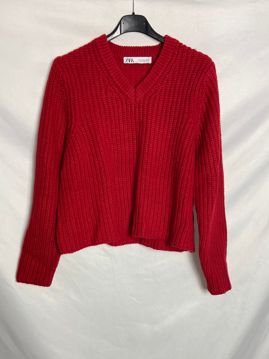 ZARA. Jersey rojo punto T.S