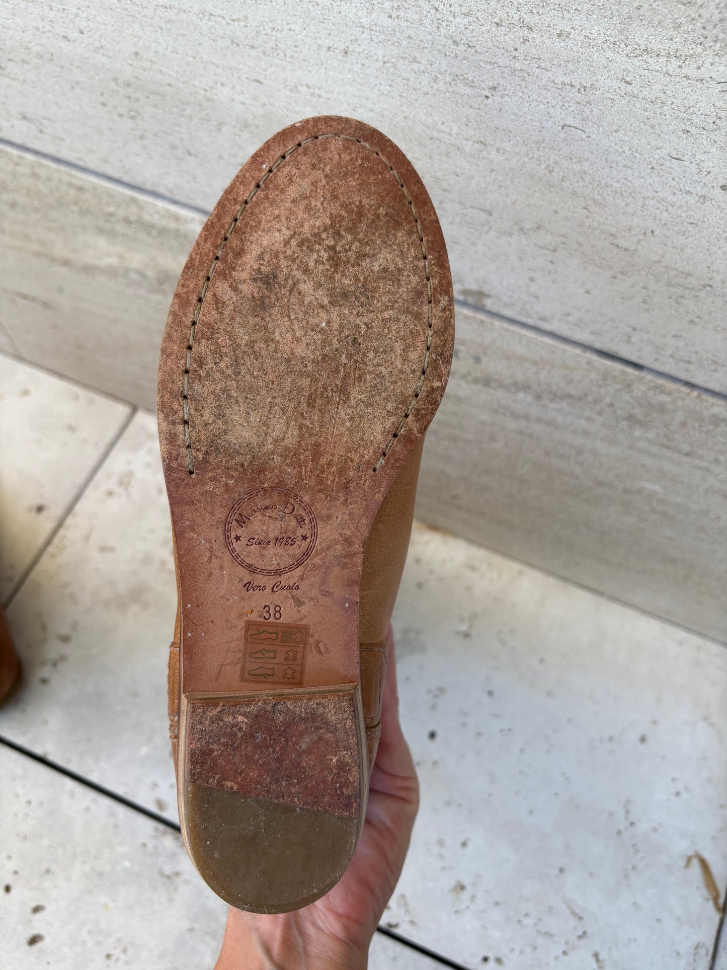 MASSIMO DUTTI. Botas altas doble textura. T 38