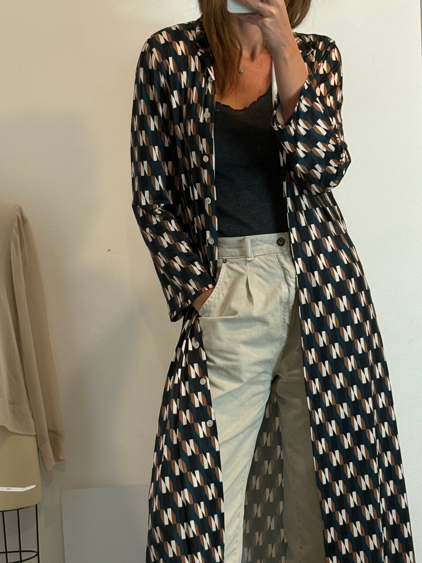 ALGO BONITO. Vestido/ chaqueta larga punto elástico