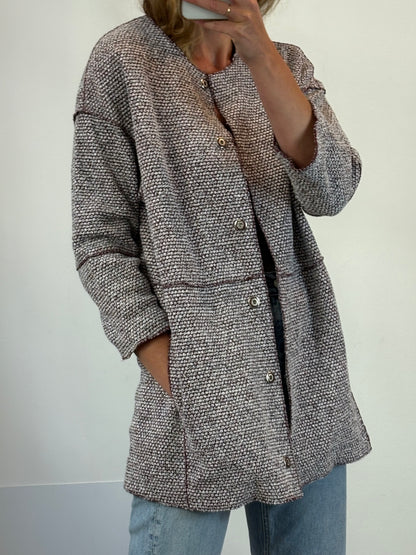 BIMBA Y LOLA. chaqueta textura burdeos