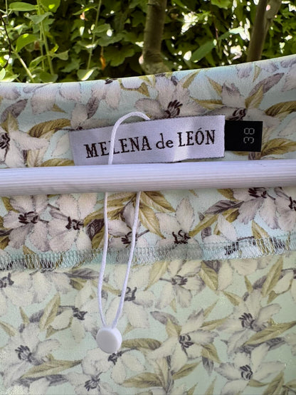 MELENA DE LEON. Vestido largo estampado aberturas
