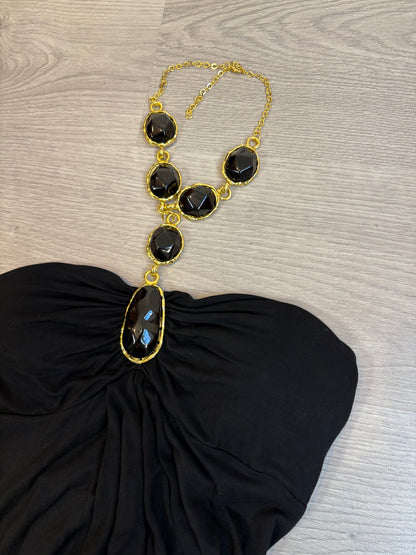 MICHELLE COUTURE. Vestido corto detalle escote