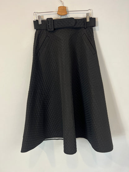 MARAISLISE. black quilted midi skirt T.2(38)