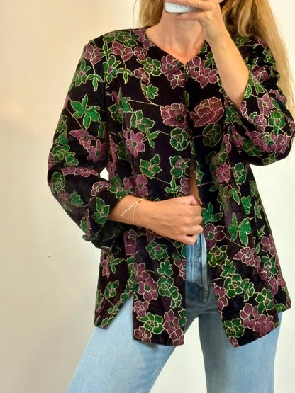 Chaqueta vintage terciopelo y texturas